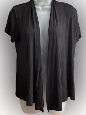 Women’s Soft Lightweight Short Sleeved Black Cardigan